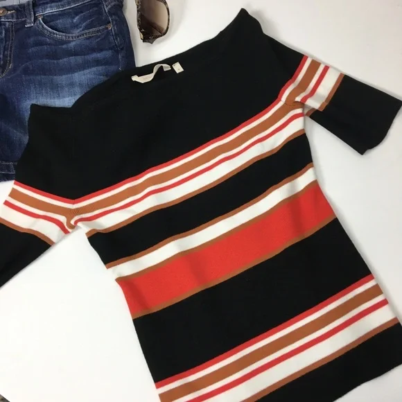 Soft Surroundings Boat Neck Striped SS Knit Top - Picture 7 of 8